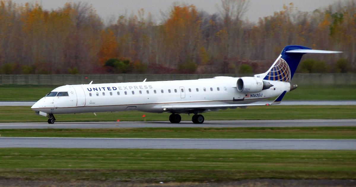 A GoJet Bombardier CRJ700 taxis at Montréal Pierre Elliott Trudeau International Airport. (Photo: Flickr: <a href="http://creativecommons.org/licenses/by-sa/2.0/" target="_blank">Creative Commons (BY-SA)</a> by <a href="http://flickr.com/people/redlegsfan21" target="_blank">redlegsfan21</a>)