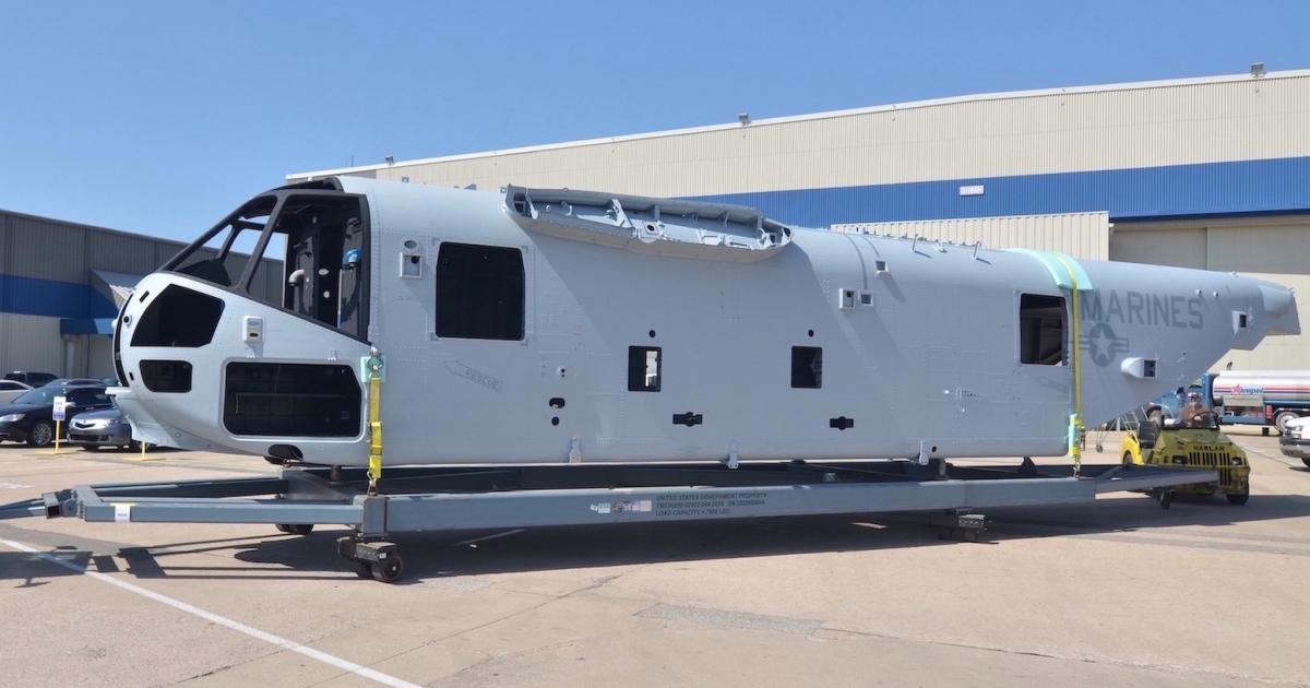 This fuselage of Lockheed Martin Sikorsky's CH-53K heavy-lift helicopter represents Spirit AeroSystems first foray into the rotorcraft business. (Photo:Spirit AeroSystems)