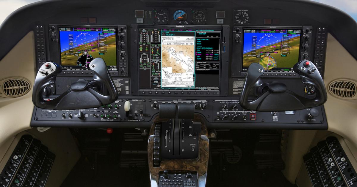 HSI maps and overlays are just one of the new features in Garmin's G1000NXi upgrade for the Citation Mustang. 