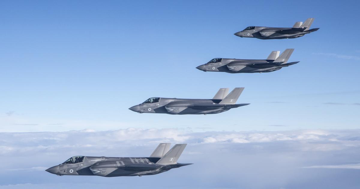 The RAF's F-35B Lightning II fleet could be partnered by swarming drones within months, according to the UK defense secretary. (Photo: Crown Copyright)