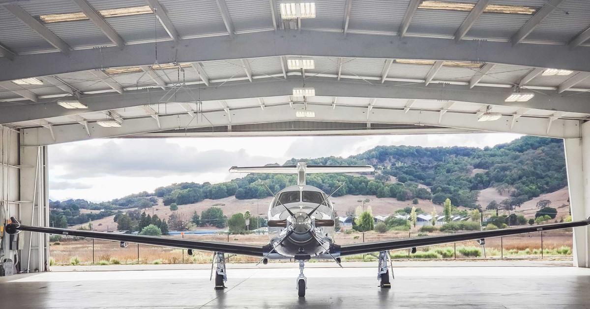 The 7,500 sq ft hangar at CB SkyShare's recently-acquired FBO at California's Gnoss Field in Marin County is suited to accommodate the operator's Pilatus PC-12s and Citation CJ2s.
