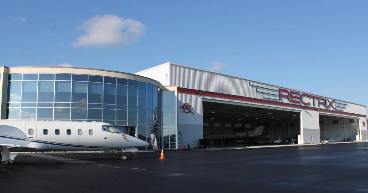 Ross Aviation's purchase of Massachusetts-based Rectrix Aviation includes the company's five-year-old flagship facility at Boston-area Laurence G. Hanscom Field as well three others in the state and one in Sarasota, Florida. All will retain the Rectrix name. (Photo: Rectrix Aviation)