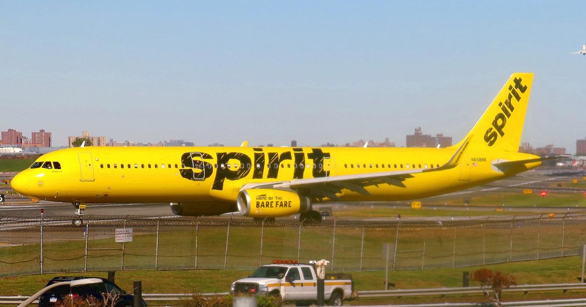 A Spirit Airlines Airbus A321 taxis at New York’s LaGuardia Airport. (Photo: Adam Moreira/Creative Commons-Share-Alike 4.0)