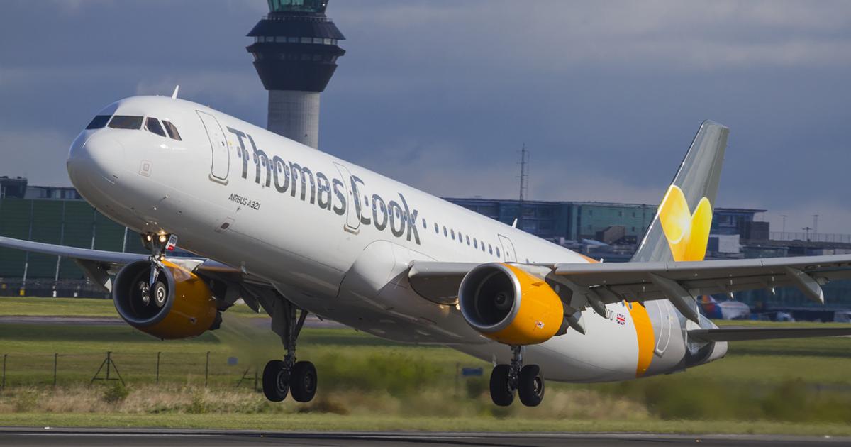 A Thomas Cook Airlines Airbus A321 takes off from Manchester in the UK. (Photo: Thomas Cook)