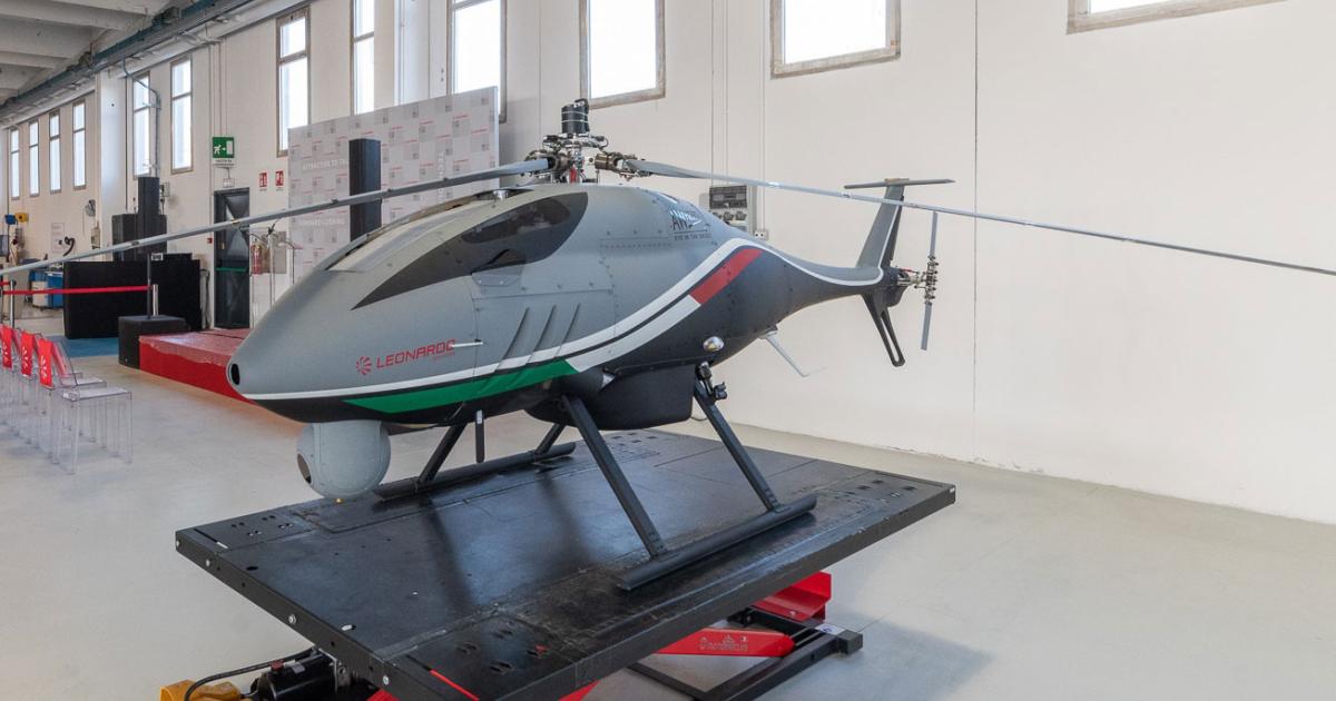 Unmanned systems, such as the rotary AWHERO are part of Leonardo's growth strategy. (Photo: Leonardo)