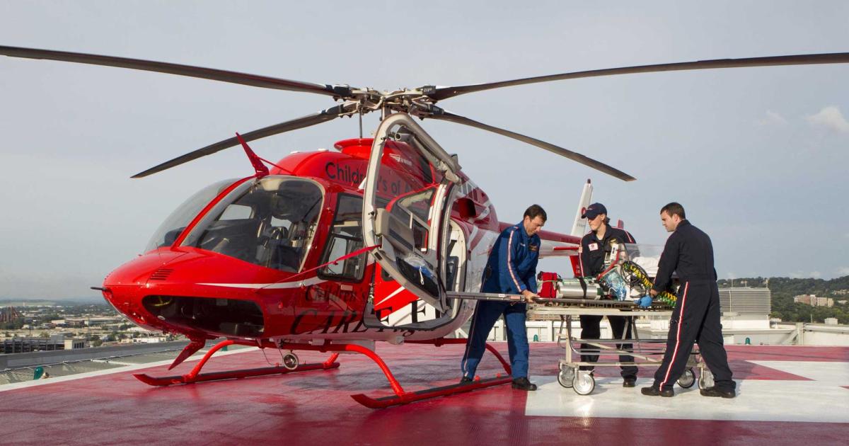 The Bell 407 is currently used by the air ambulance, offshore, and law enforcement markets.