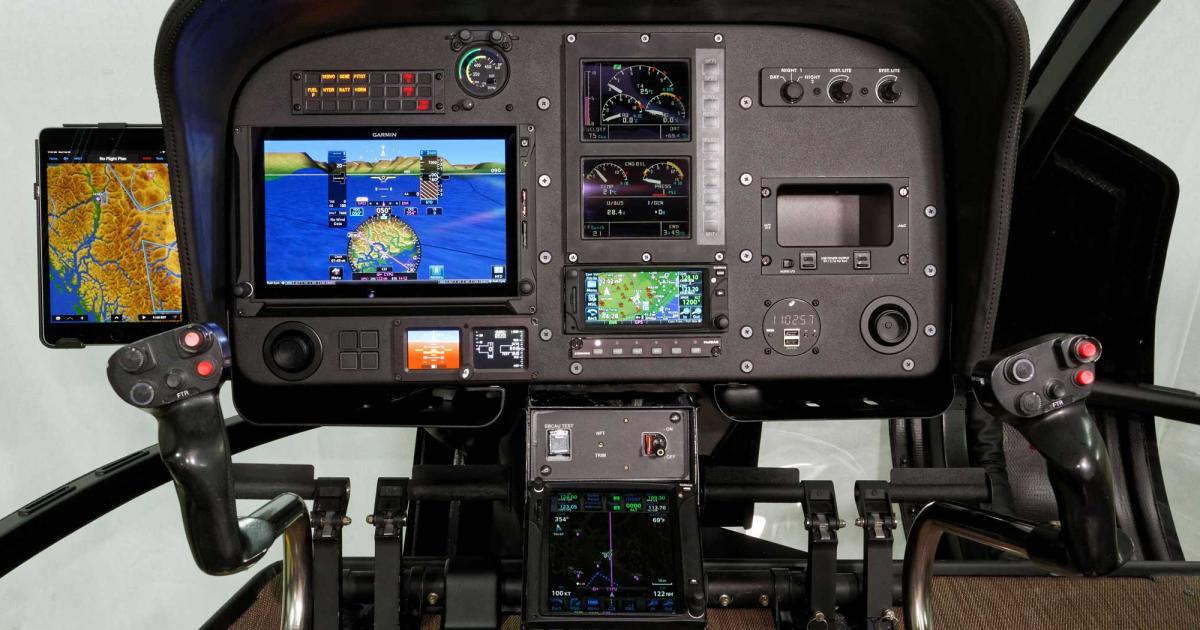 Garmin G500H TXi 10.6-inch LCD touchscreen display in a VIP-configured Airbus Helicopters EC130B4.