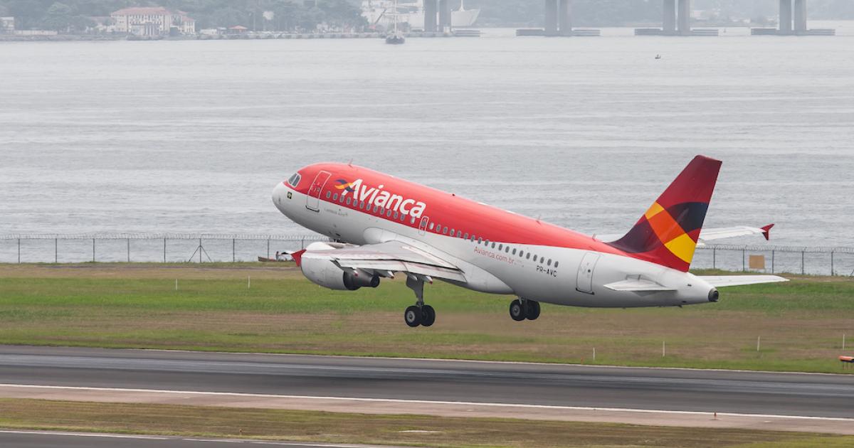 An Avianca Brasil Airbus A319 takes off from Santos Dumont Airport in Rio de Janeiro. (Photo: Flickr: <a href="http://creativecommons.org/licenses/by/2.0/" target="_blank">Creative Commons (BY)</a> by <a href="http://flickr.com/people/medau" target="_blank">Joao Carlos Medau</a>)