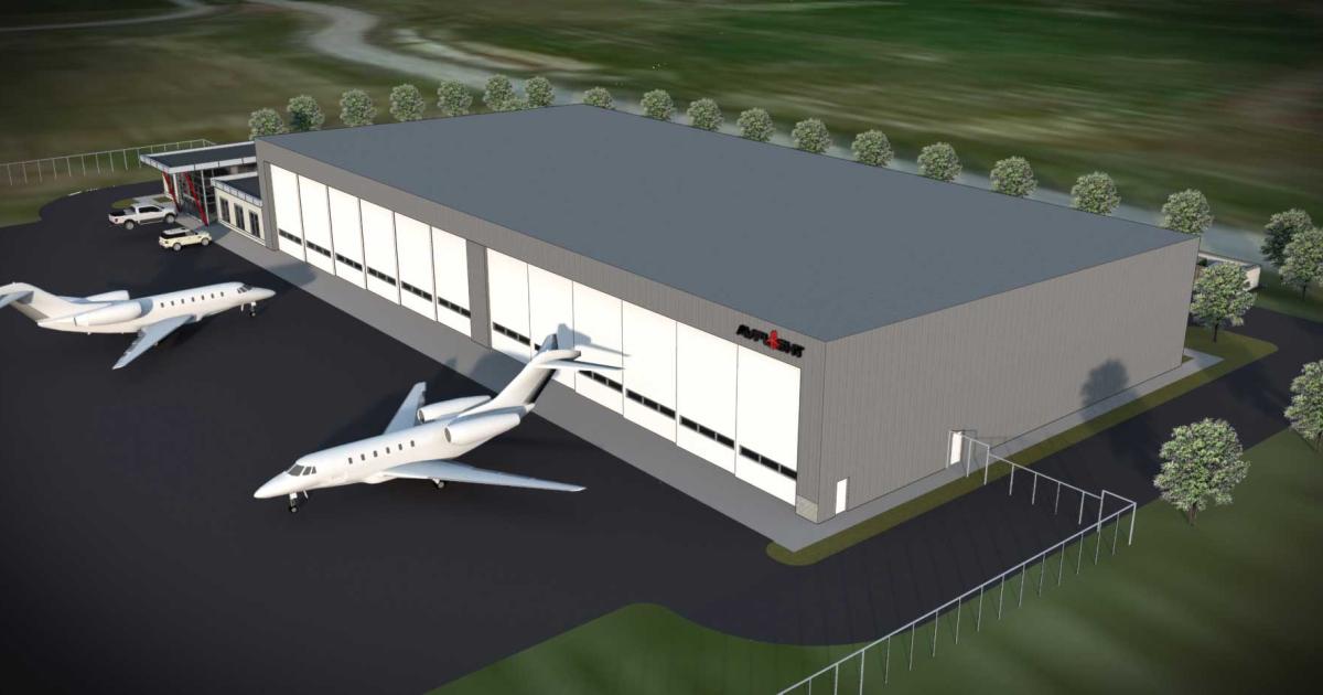 An artist rendering depicts the planned Avflight FBO at Gerald R. Ford International Airport in Grand Rapids, Mich. Once completed it will become the second FBO on the field.