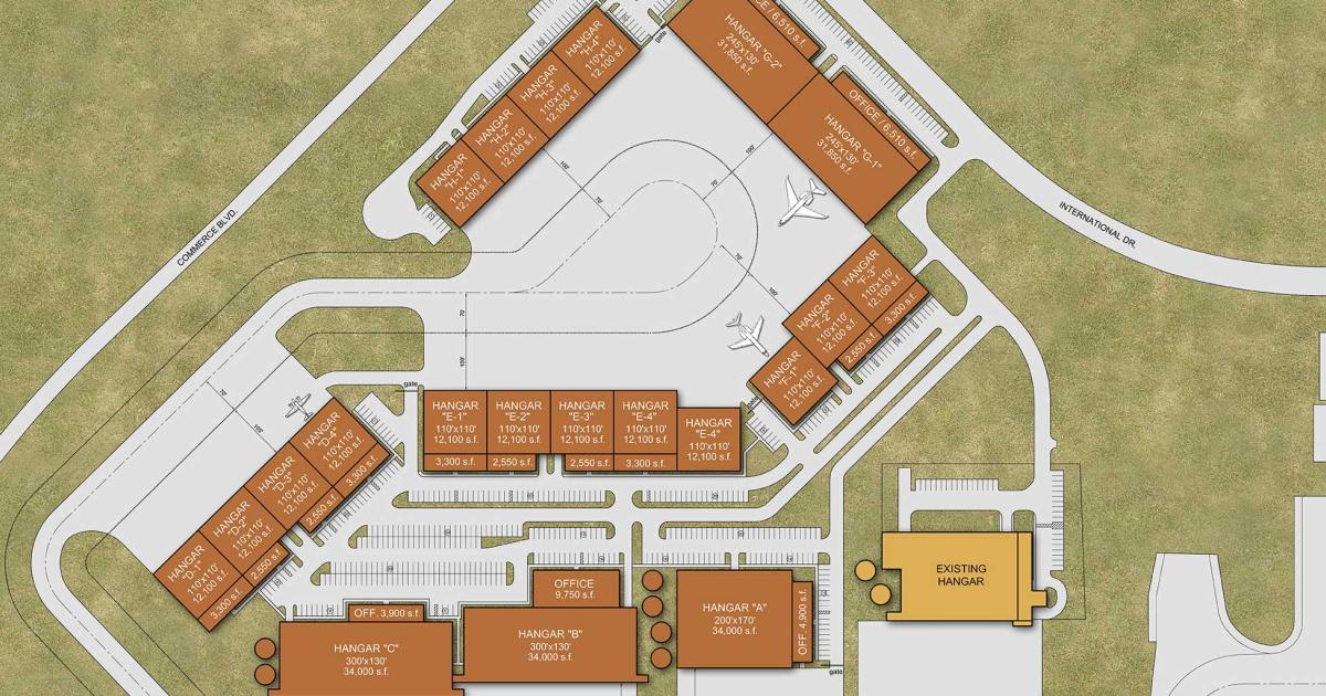 Western LLC will break ground this fall on a major private aviation campus at North Carolina's Raleigh-Durham International Airport. When  all phases of the $125 million project are completed over the next decade, it will include more than 20 hangars from 12,000 sq ft on up.