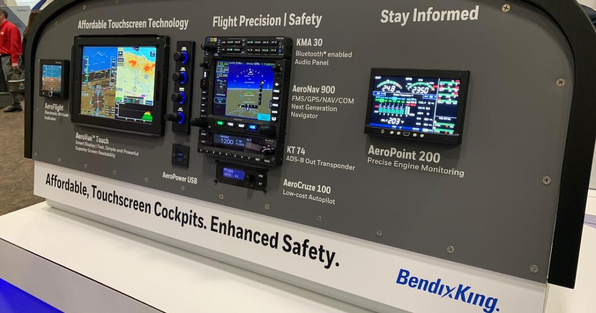 At the AEA convention, Bendix King showed a panel full of partner-manufactured avionics, which it will sell and support under the BendixKing brand name. (Photo: Matt Thurber)