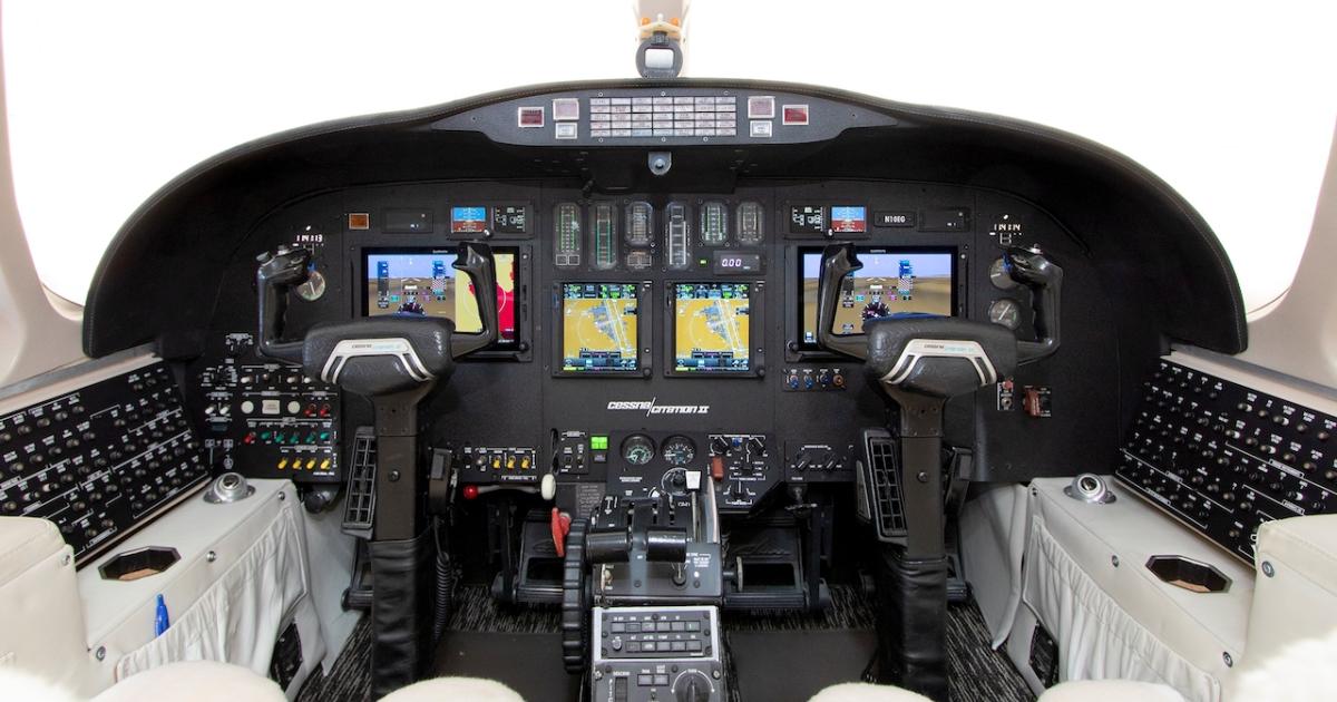 Dual touchscreen Garmin G700 TXi displays and GTN 750 navigators in JetTech's Cessna Citation II. (Photo: JetTech)