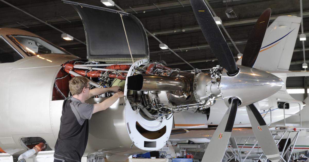 RUAG MRO International has been an authorized service center for the Pilatus PC-12 since 2008. (Photo: RUAG MRO International)