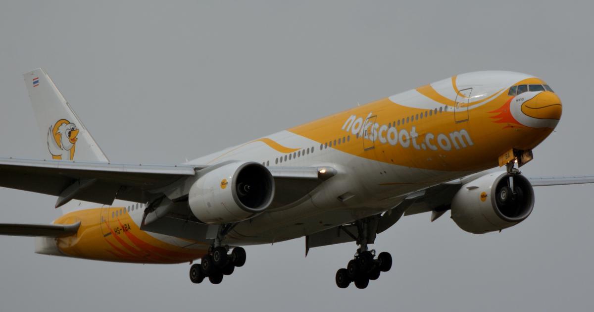 A new JV involving SIAEC and Nokscoot will support the low-fare carrier's fleet of Boeing 777-200ERs. (Photo: Flickr: <a href="http://creativecommons.org/licenses/by-sa/2.0/" target="_blank">Creative Commons (BY-SA)</a> by <a href="http://flickr.com/people/129575161@N05" target="_blank">masak2_ukon</a>)