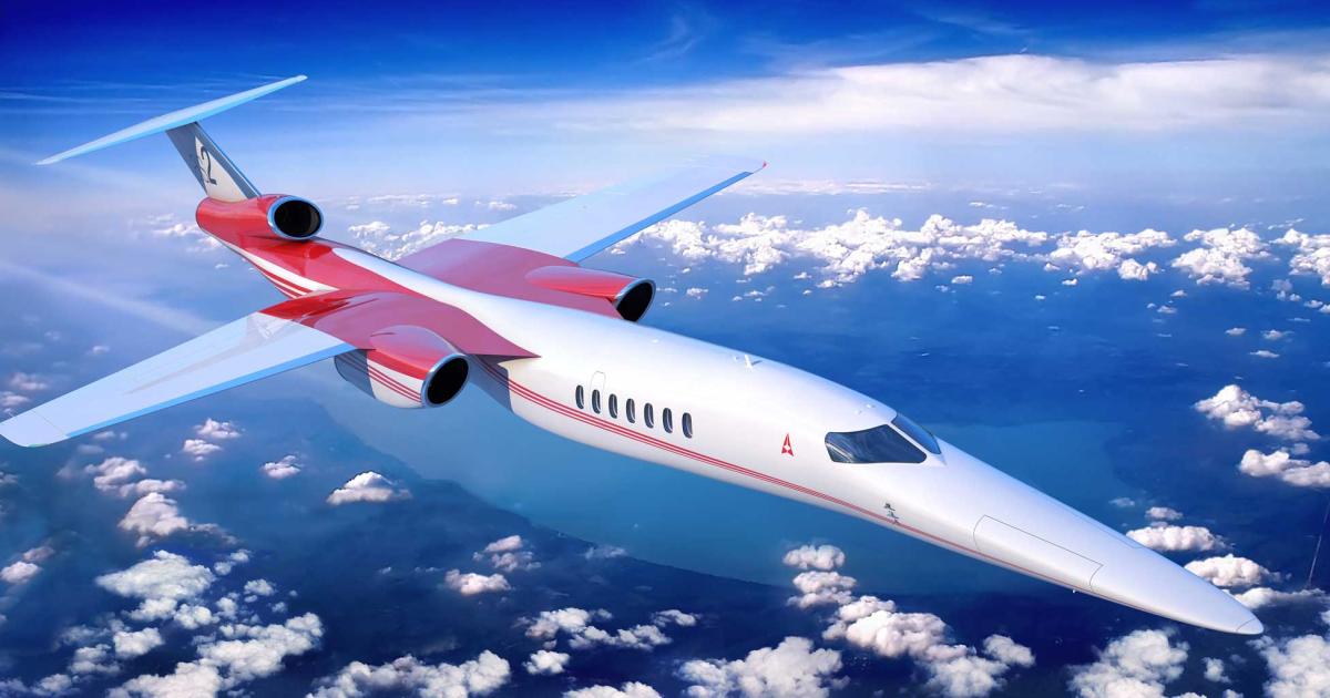 Aerion plans for its AS2 supersonic business jet to fly on 100 percent biofuel. The manufacturer says it will dedicate one flight test article fully to biofuel use in an attempt to accelerate the fuel's operational use.