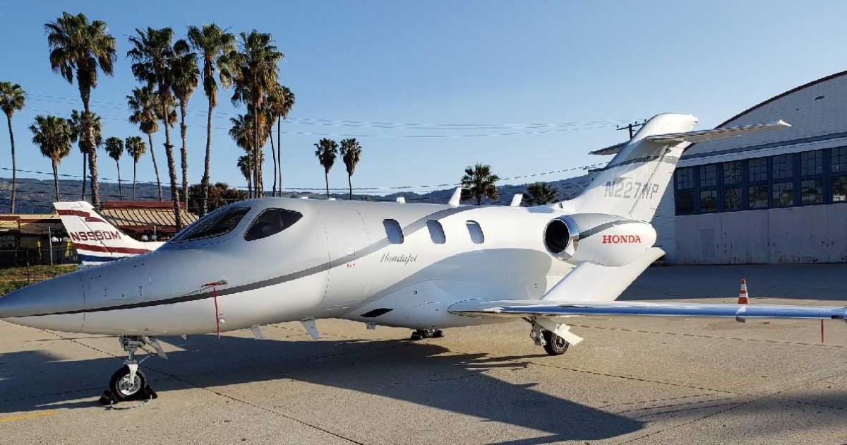 This 2016 HondaJet, registered as N227WP to Newport Beach, California-based Passport 420, was seized on Wednesday at Santa Barbara Municipal Airport by federal authorities in connection with a 36-count fraud indictment against high-profile attorney Michael Avenatti. (Photo: U.S. Department of Justice)
