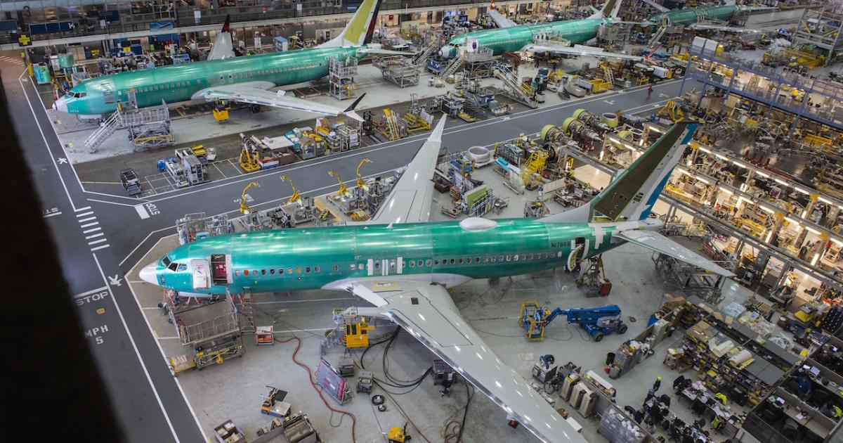 The production rate at Boeing's 737 line in Renton, Washington, will slow considerably in coming weeks, from 52 to 42 per month. (Photo: Boeing)
