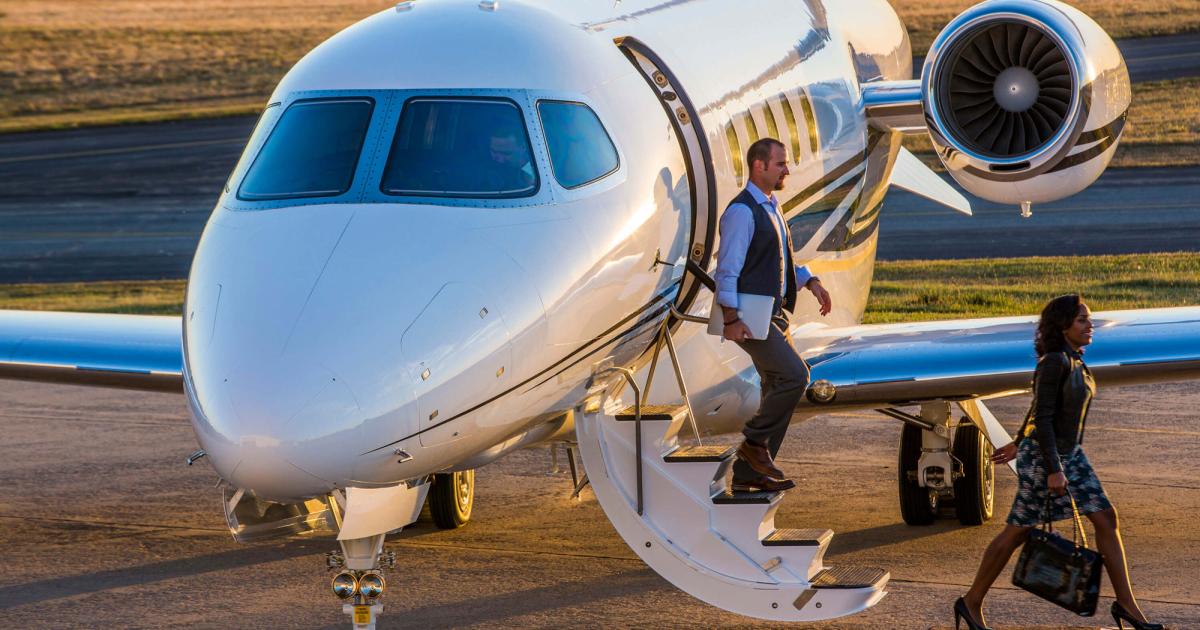 Midsize business jet flying climbed 1.7 percent in March 2019 thanks to a 12.3 percent rise in fractional activity in this segment, according to Argus Traqpak data. The Cessna Citation Longitude now makes up a large portion of this midsize segment in the fractional realm. (Photo: Textron Aviation)