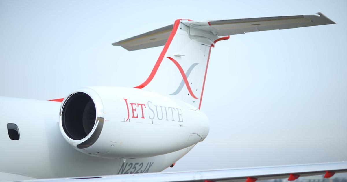 JetSuiteX operates a fleet of 30-seat Embraer 135s in a configuration comparable to airline business class. (Photo: JetSuiteX)