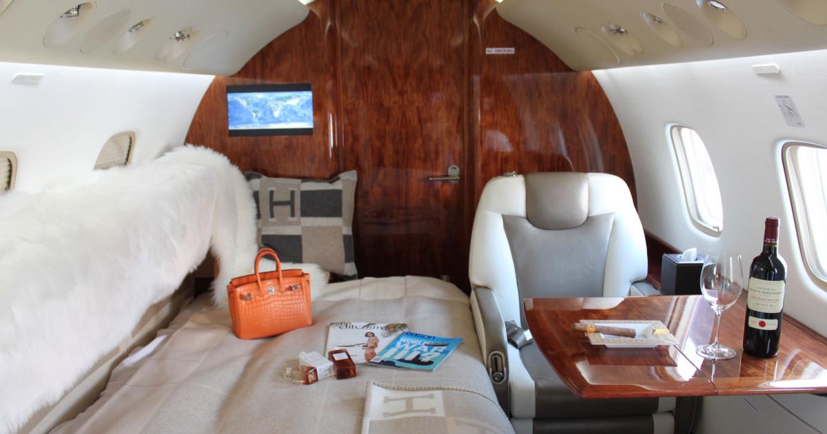 The cabin of the Legacy 600 features a series of luxury amenities. (Photo: JetSolution)