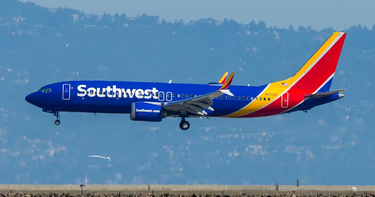 A Southwest Airlines Boeing 737 Max 8 prepares to touch down at San Francisco International Airport in October 2018. (Photo: Flickr: <a href="http://creativecommons.org/licenses/by/2.0/" target="_blank">Creative Commons (BY)</a> by <a href="http://flickr.com/people/cb-aviation-photography" target="_blank">Colin Brown Photography</a>)