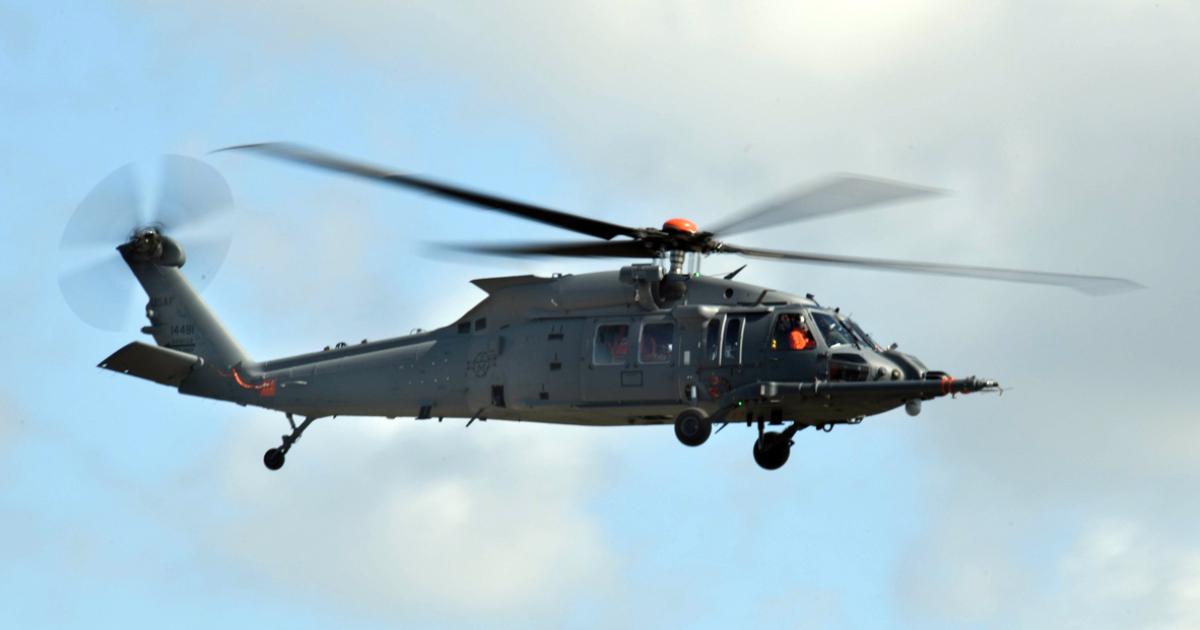 The HH-60W is seen during its May 17 first flight at West Palm Beach, Florida. (Photo: Lockheed Martin)