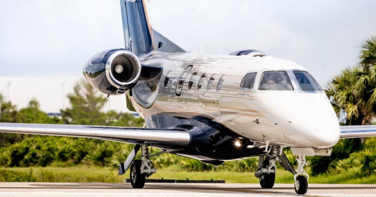 Embraer shipped 11 business jets in the first quarter, including eight Phenoms, as it celebrated the 500th delivery of the Phenom 300 series. (Photo: Embraer)