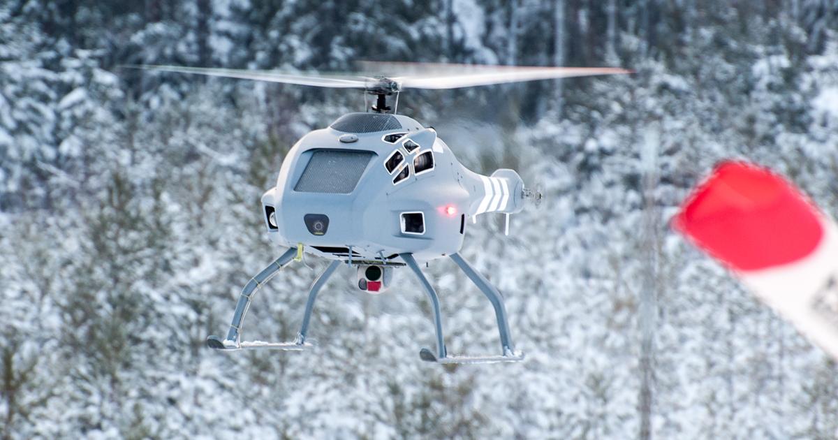 Having been initially developed in Sweden, the Skeldar V-200 is used to operating in cold climates, an attribute that will be appreciated in Canada. (Photo: UMS Skeldar)