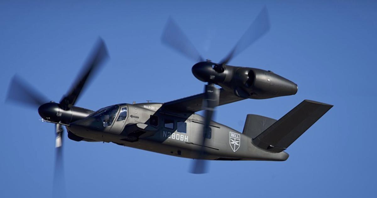 Having completed the low-speed agility key performance parameter flight testing for the U.S. Army, the tiltrotor completed maneuvers to the service's highest agility standards. (Photo: Bell)