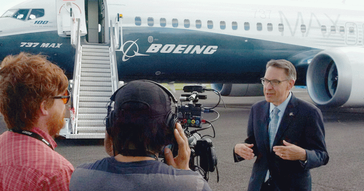 Boeing Commercial Airplanes vice president of marketing Randy Tinseth briefed reporters on the 737 Max crisis, China, and much more.