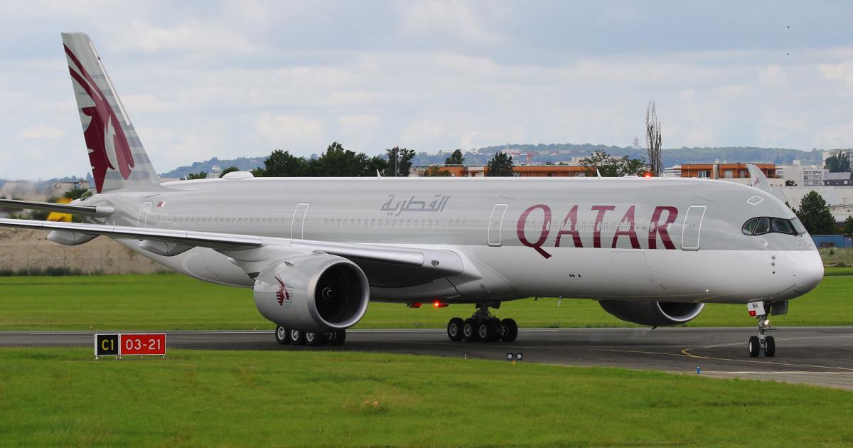 Qatar Airways was the first carrier to place the Airbus A350-1000 variant into service, in 2018, and has ordered a total of 42 as of earlier 
this year. (Photo: David McIntosh)