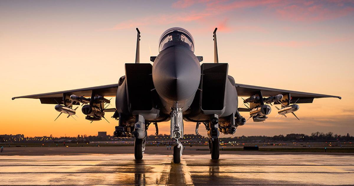Raytheon Technologies aims to maintain a platform-agnostic approach. As an example of the new company's contribution to major defense programs, the F-15 fighter has radar and missiles from Raytheon and engines from Pratt & Whitney, with Collins Aerospace providing ejection seats and many aircraft and cockpit systems. (Photo: Boeing)