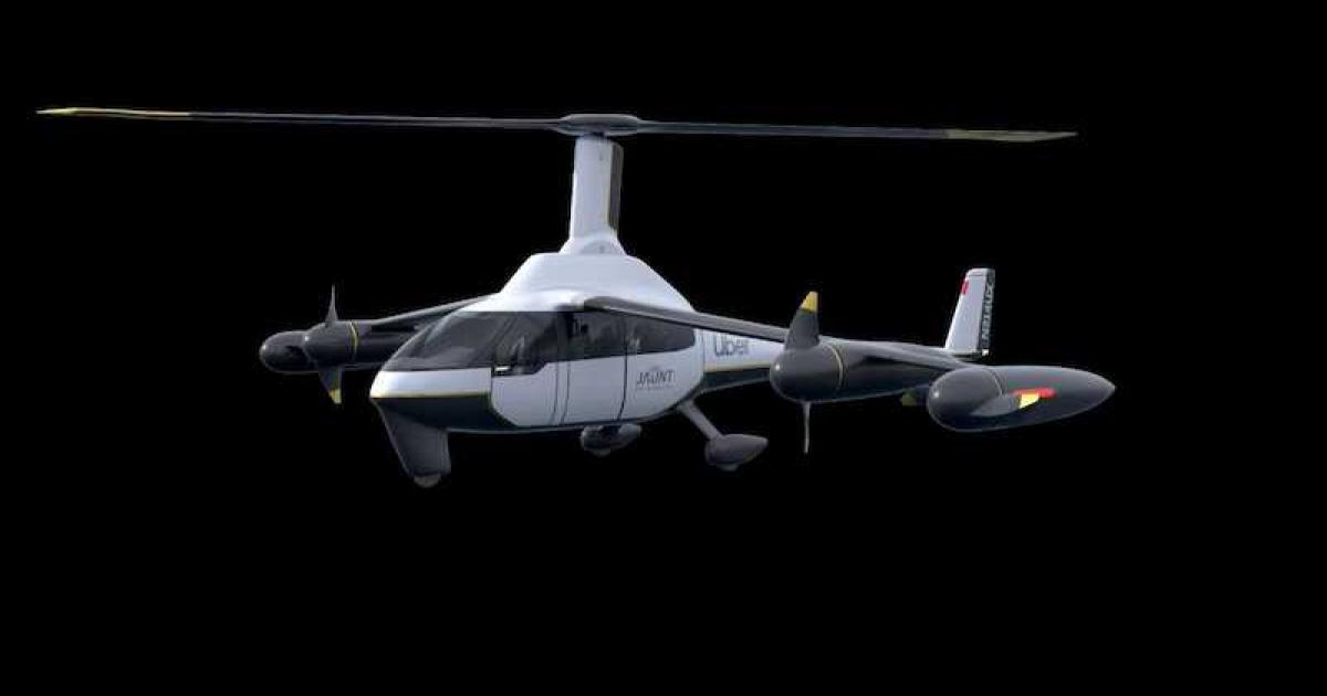 Jaunt Air Mobility will parter with Uber to develop an air taxi. (Image: Uber)
