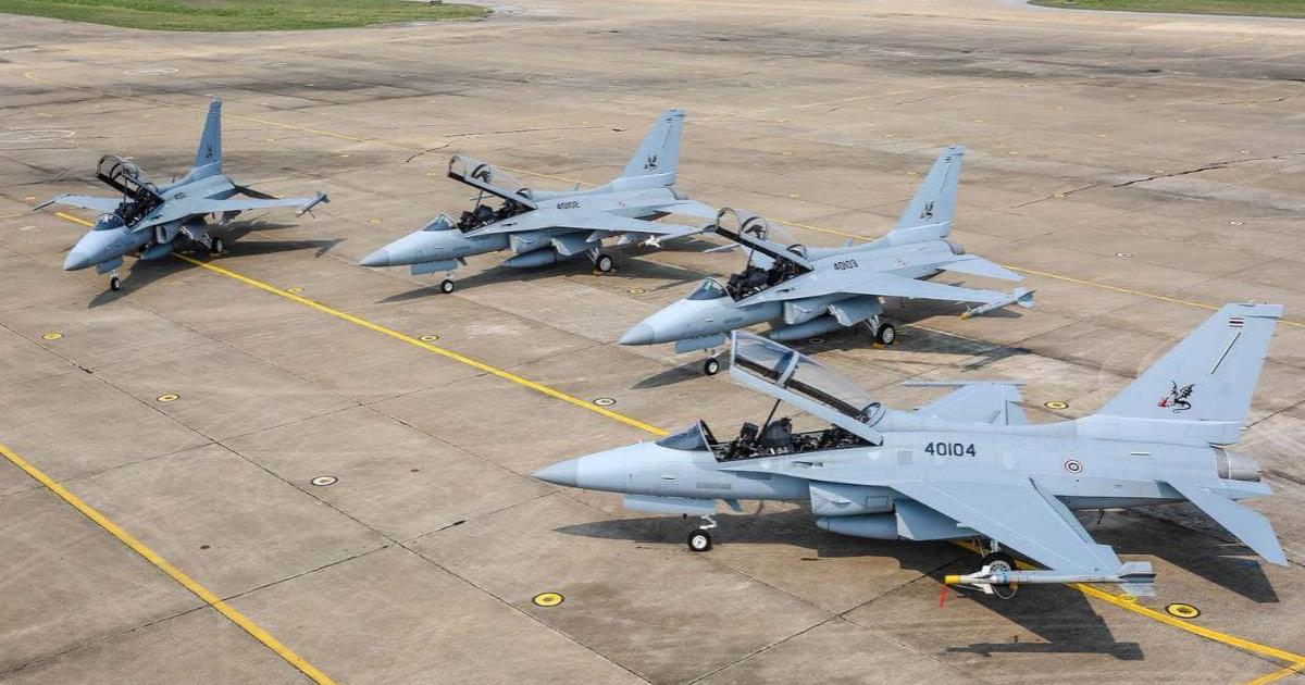 The first four T-50TH Golden Eagles ordered in 2015 started being delivered to the RTAF in March 2018. (Photo: Royal Thai Air Force) 