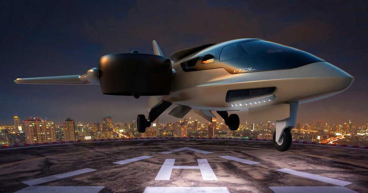 XTI Aircraft says the TriFan 600 hybrid-electric VTOL will have the speed, range, and comfort of a business jet and the ability to take off and land vertically using three ducted fans. (Image: XTI Aircraft)