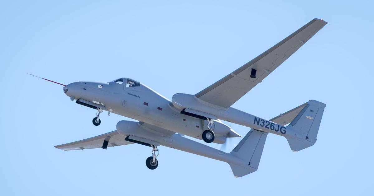Designed by Scaled Composites at Mojave, California, the Northrop Grumman Firebird has undergone a number of design changes since the demonstrator vehicle first flew in February 2010. (photo: Northrop Grumman)