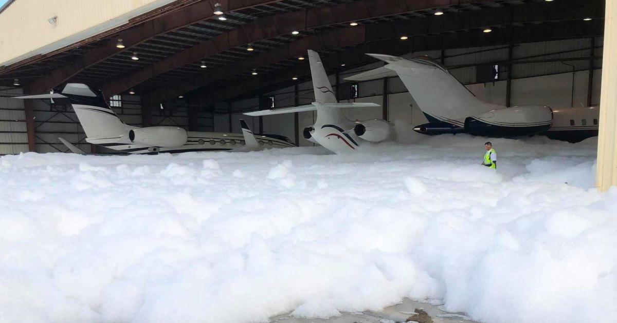 The accidental discharge of a foam fire suppression system can be a pricey problem for a hangar keeper, considering clean up costs and possible aircraft damage. The NATA-sponsored study will look to examine the causes and hazards associated with this, ahead of possible regulatory revisions to the hangar building code.