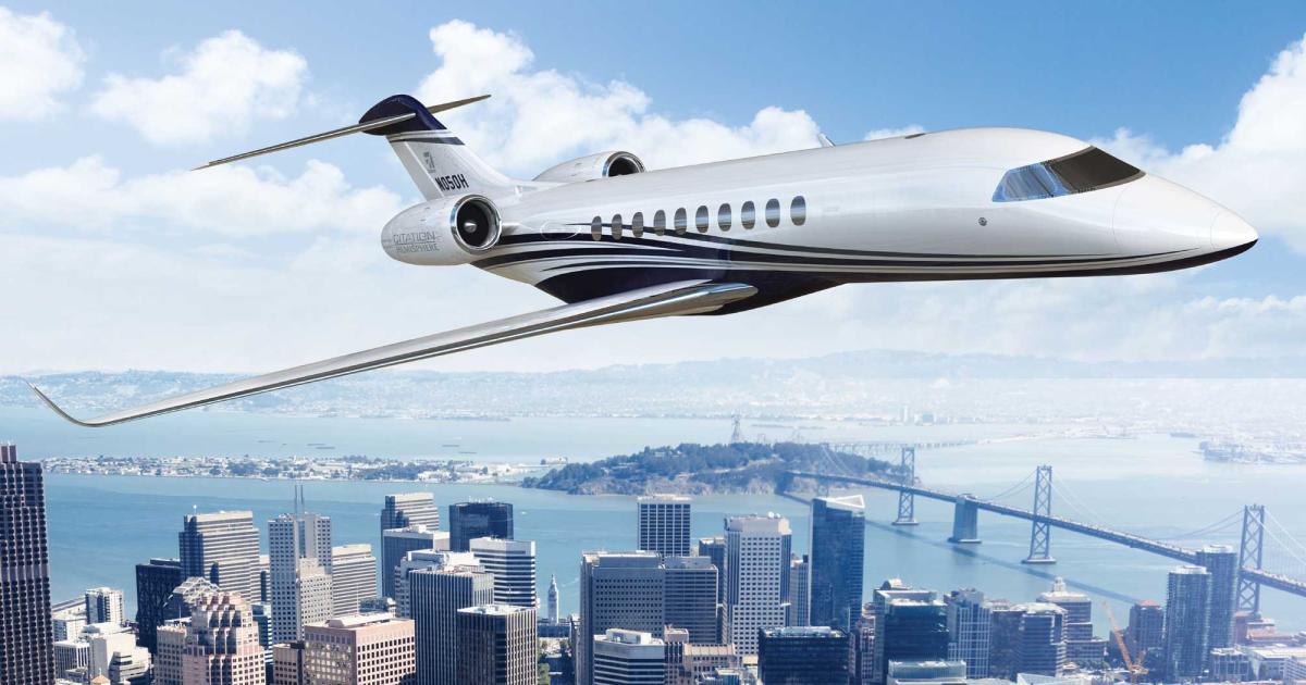 Textron Aviation is putting development of its large-cabin Hemisphere jet on hold over Silvercrest engine development issues. (Image: Textron Aviation)