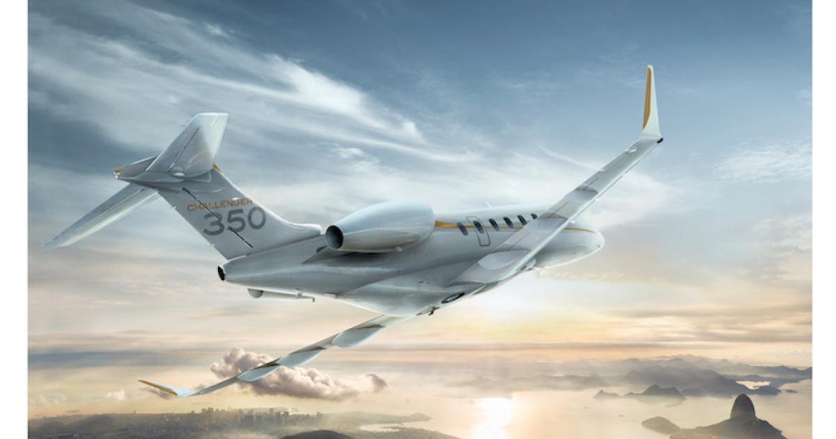 Bombardier Business Aircraft unveiled plans for the Challenger 350 at EBACE in May 2013. (Image: Bombardier)