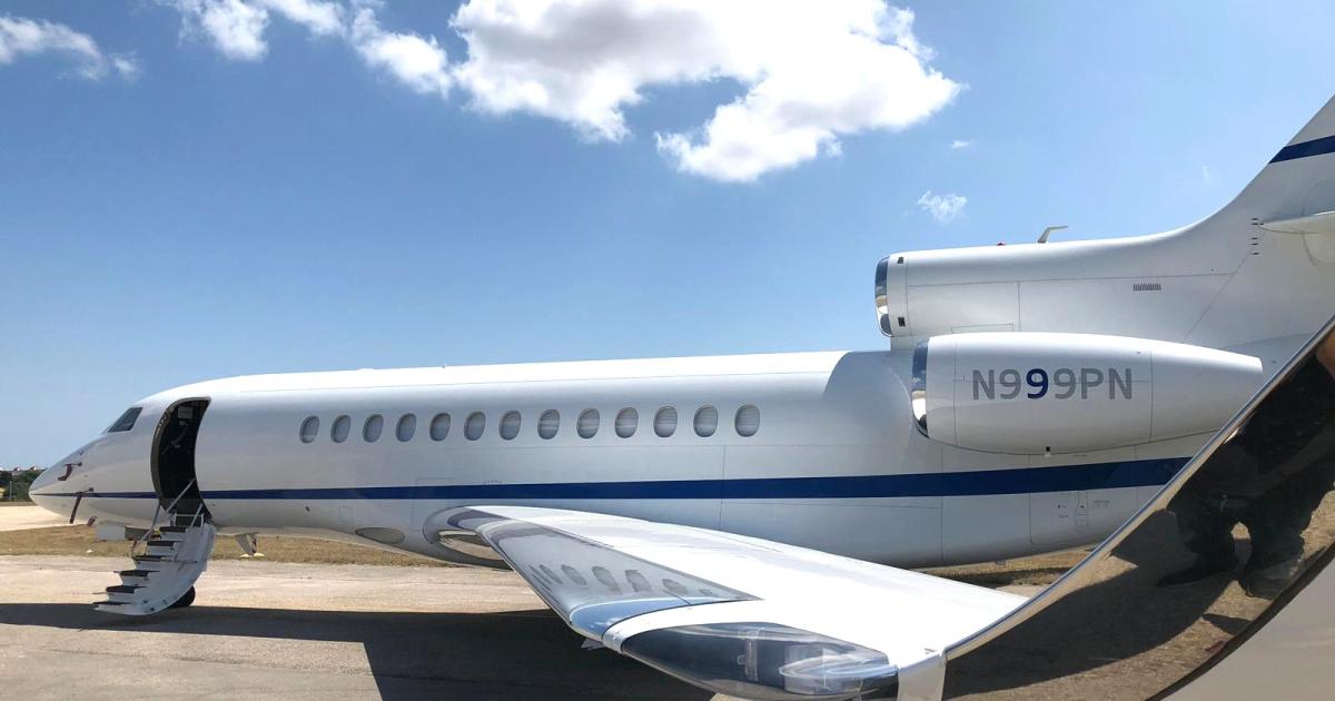 Planet Nine Private Air announced in early June it took delivery of its fifth Dassault Falcon 7X. (Photo: Planet Nine Private Air)