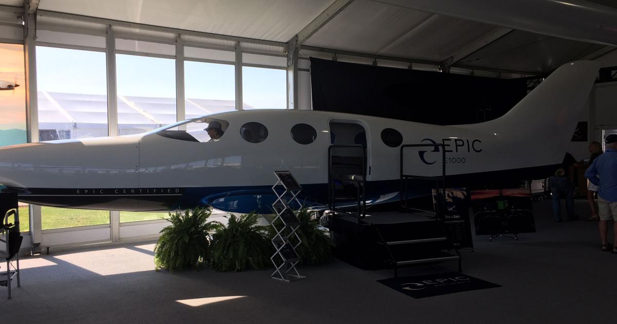 Epic expects to begin deliveries of its E1000 by the end of the year. (Photo: Mark Phelps)