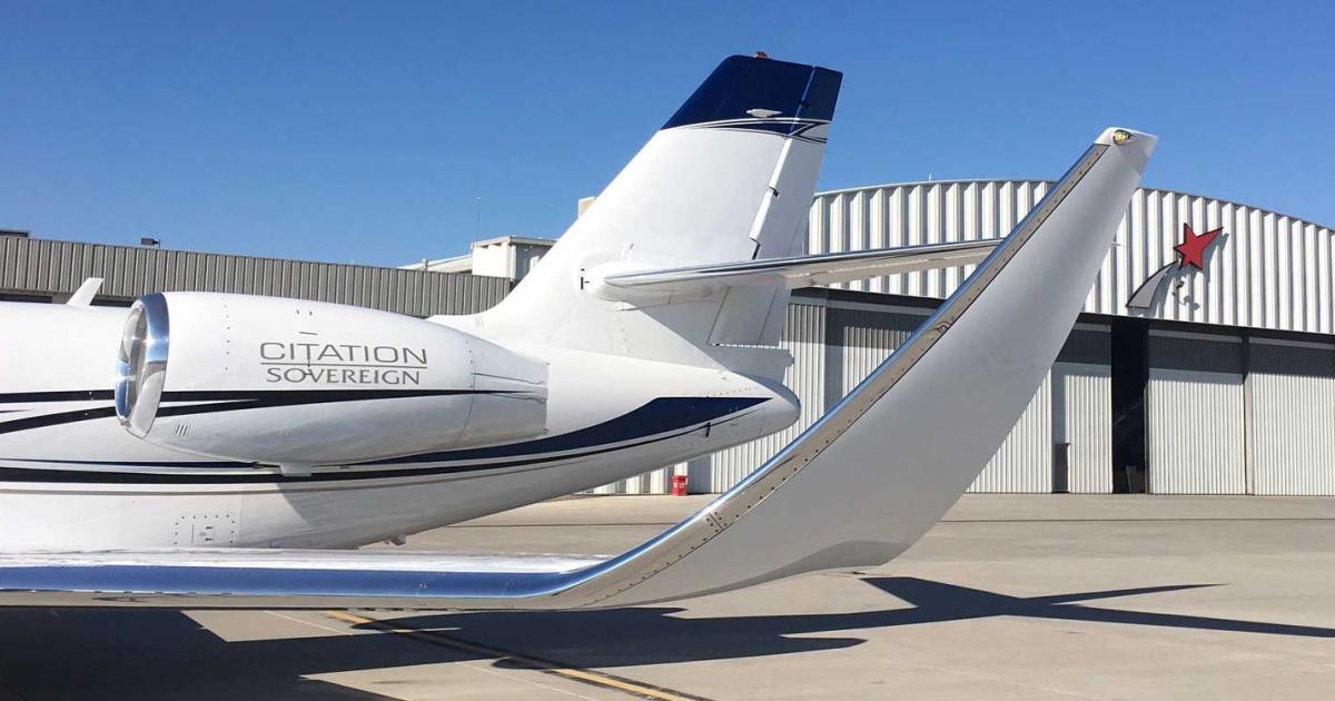 West Star Aviation has installed two sets of Winglet Technologies' Transitional winglets at its Grand Junction Colo.- Textron-approved service center. According to the manufacturer, the design offers an increase in range/payload capability, improved time to climb, and increased speed at altitude.