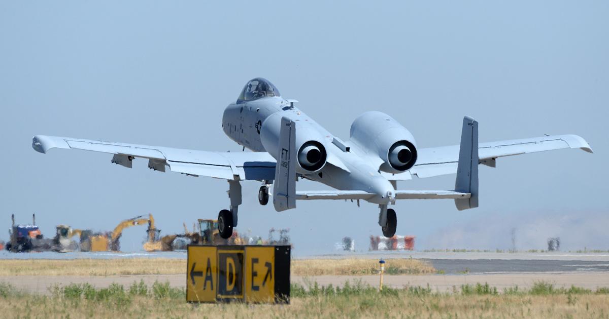 Wearing 23rd Wing markings, A-10C 80-0252 takes off from Hill AFB, Utah, on a functional check flight after being the last aircraft to go through the re-winging process. (Photo: U.S. Air Force)