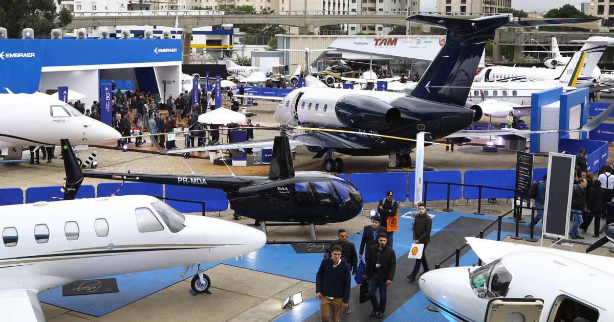 An uptick in the economy was on the minds of LABACE attendees, and OEMs showed their optimism, bringing some 40 aircraft for static display, a mix of business aviation's past, present, and future. (Photo: David McIntosh)