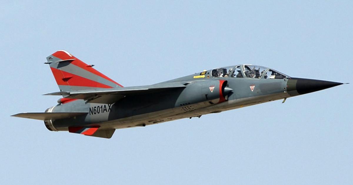 ATAC's first ex-French air force Mirage to return to the skies was a two-seat F1B registered N601AX. (Photo: ATAC)