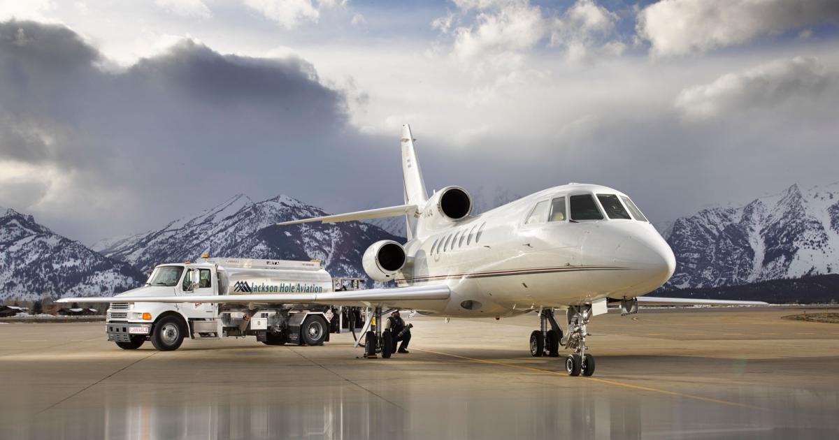 Sustainable aviation fuel (SAF) will be available at Jackson Hole Aviation on September 3 and 4. Avfuel is making 7,500 gallons of SAF available at the Wyoming FBO and hopes to demonstrate demand for the cleaner-burning jet fuel. (Photo: Avfuel)