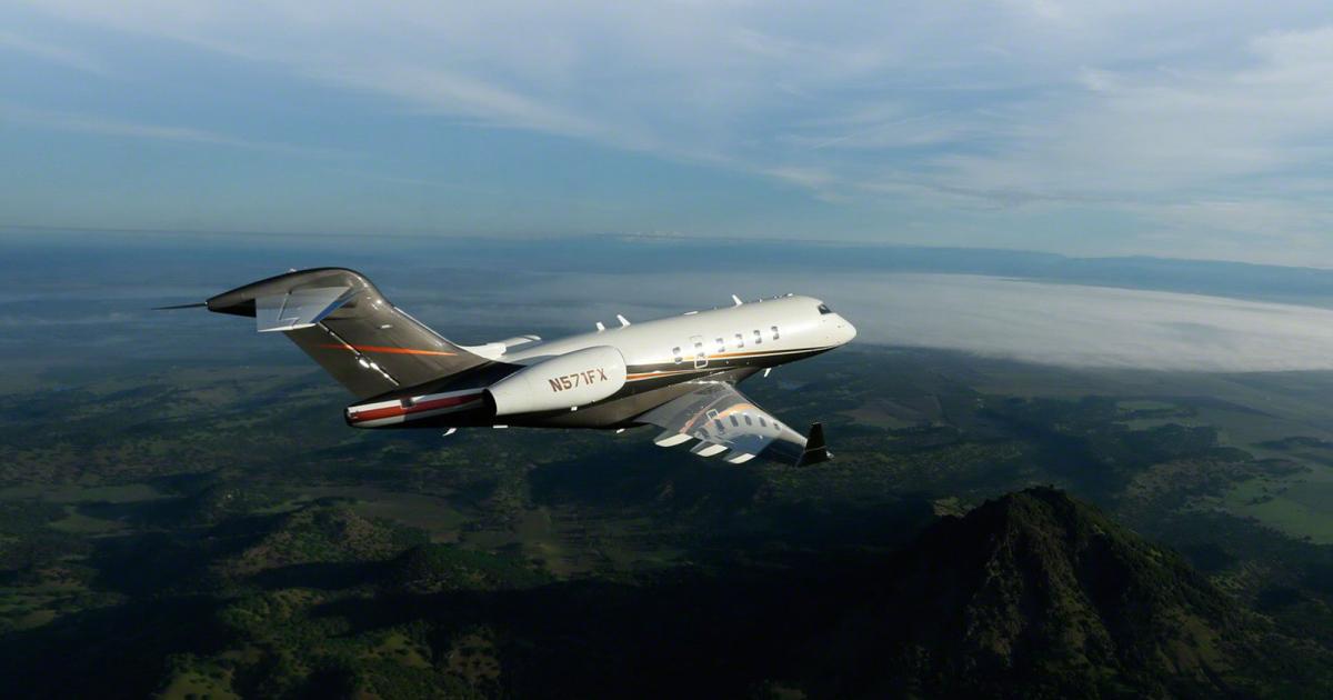 Flying activity of fractional midsize/super-midsize business jets, such as this Bombardier Challenger 350 operated by Flexjet, soared 12.3 percent year-over-year in July, according to data from Argus International. (Photo: Flexjet)