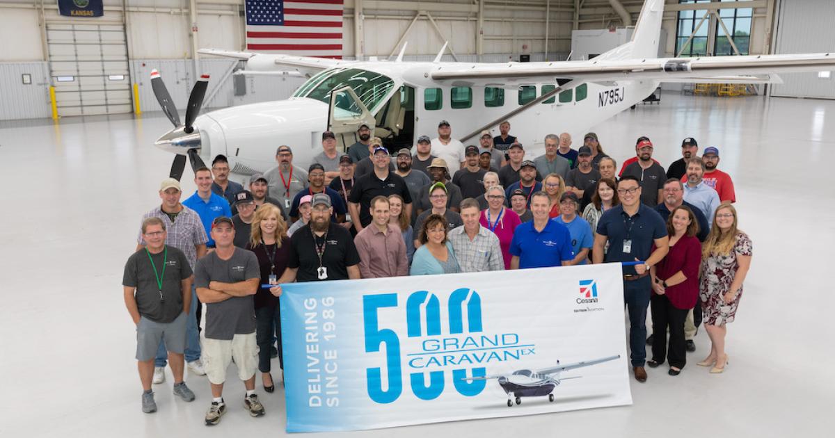 Charter operator and freight hauler South Aero was the customer for the 500th Cessna Grand Caravan EX. (Photo: Textron Aviation)