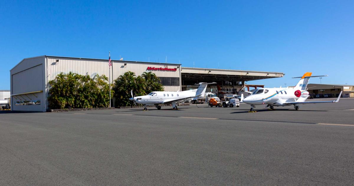 Air Service Hawaii's headquarters and flagship location is at Honolulu's Daniel K. Inouye International Airport. With 40,000 sq ft of hangar space, it is home to several business aircraft and provides a full slate of FBO services including, quipped company president Shaen Tarter, free deicing. (Photo: Linda Epstein)
