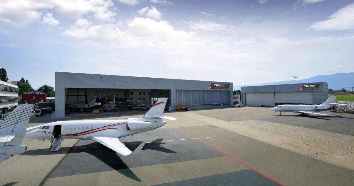 This TAG service center in Geneva is one of four centers and two satellite facilities that Dassault Aviation has acquired from TAG Aviation. (Photo: Dassault Aviation)